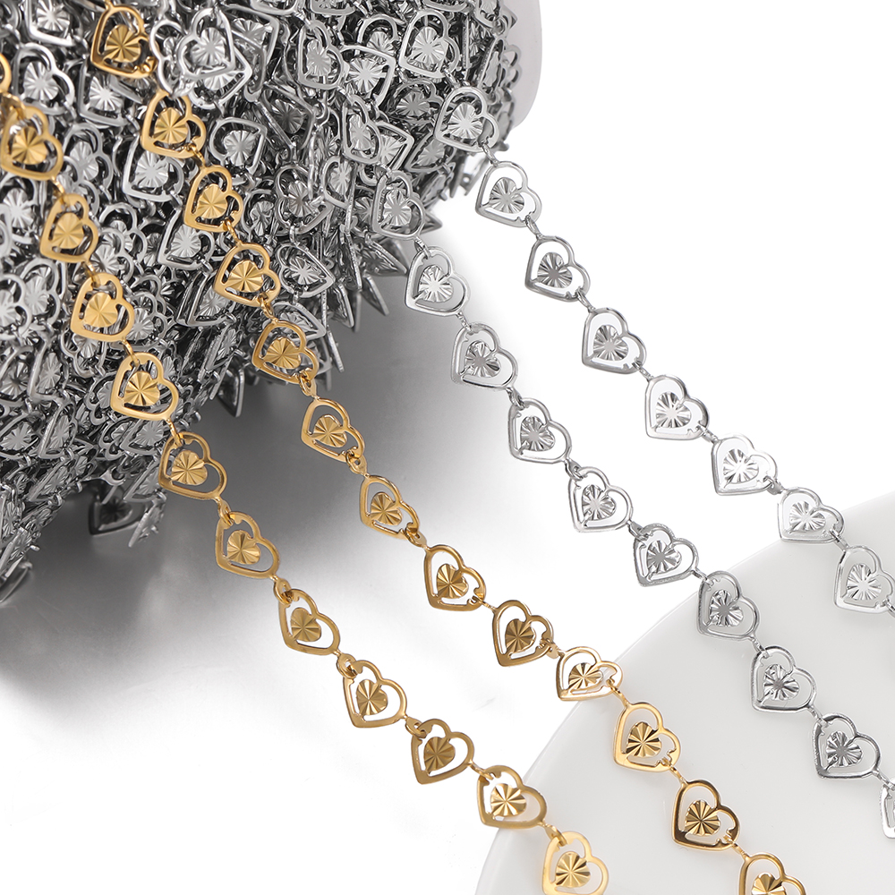 Men'S Fashion Necklaces - 1meter Stainless Steel Double Peach Heart