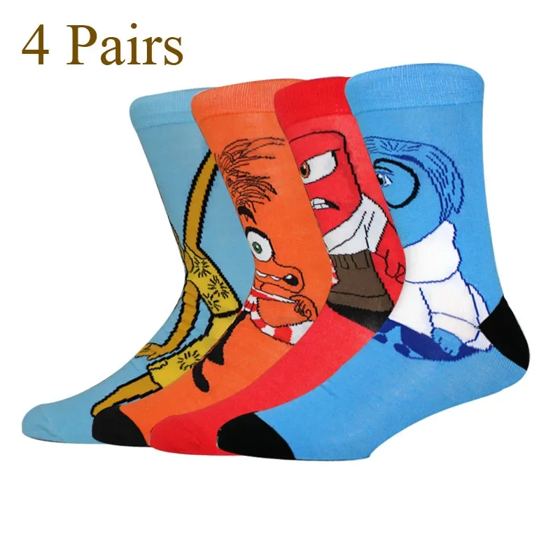 Mens Fashion Discord - 4 Pairs Anime Men's Socks Happy