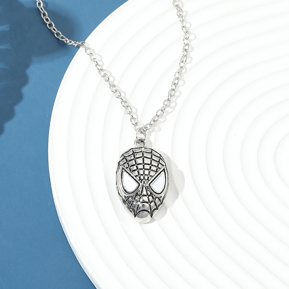 Men'S Fashion Necklaces - Superhero Spider Man Mask Pendant Necklace