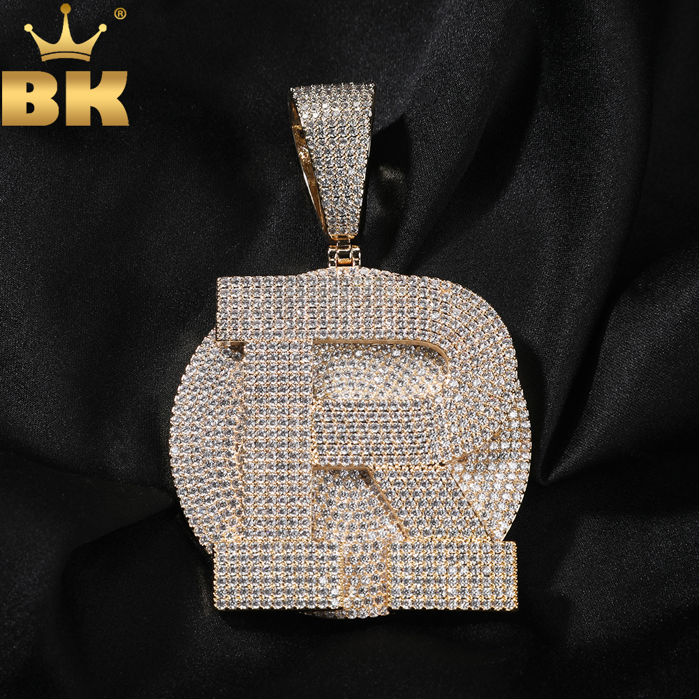 Men'S Fashion Necklaces - TBTK Custom Initial Letter Round Pendant