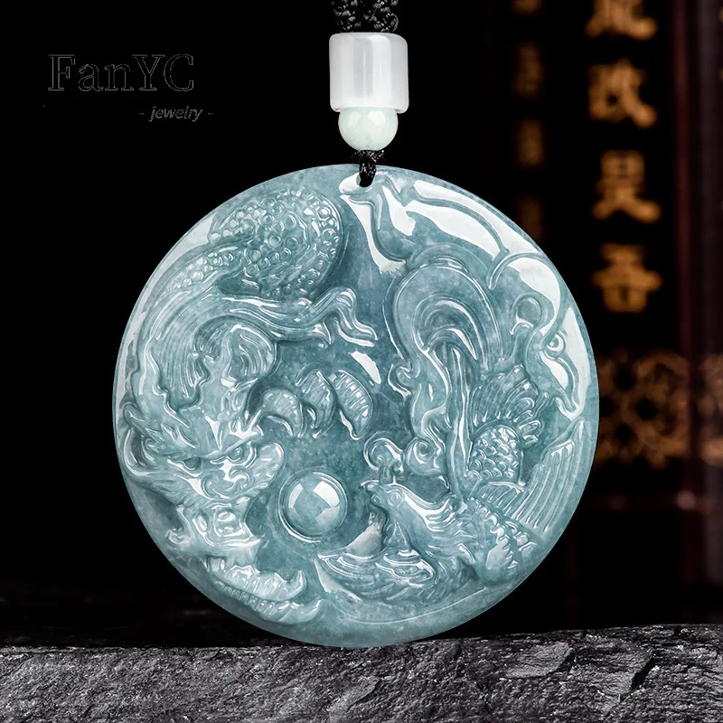 Natural A-goods Jadeite Blue W - огляд і ціна Men'S Fashion Necklaces