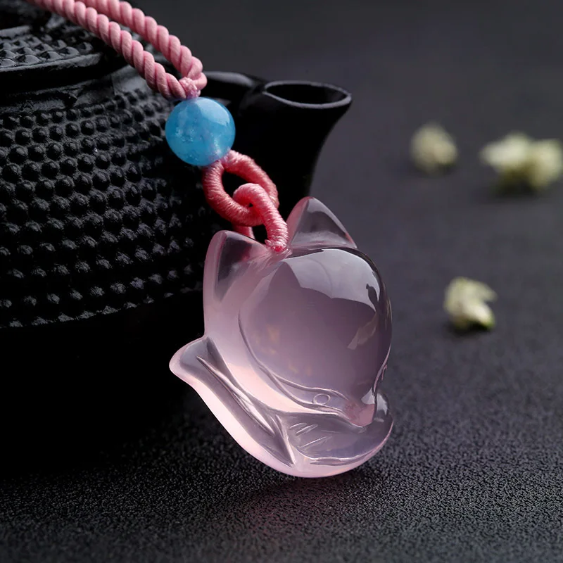 1PC Natural Pink Chalcedony ag - огляд і ціна Men'S Fashion Necklaces
