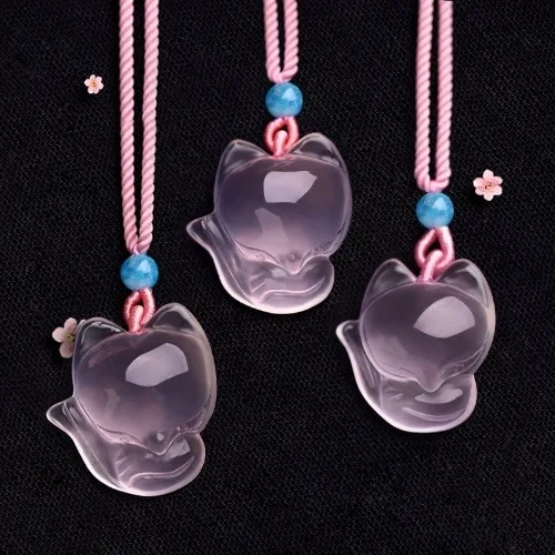 1PC Natural Pink Chalcedony ag - огляд і ціна Men'S Fashion Necklaces