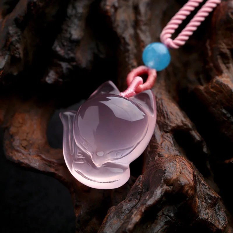 1PC Natural Pink Chalcedony ag - огляд і ціна Men'S Fashion Necklaces