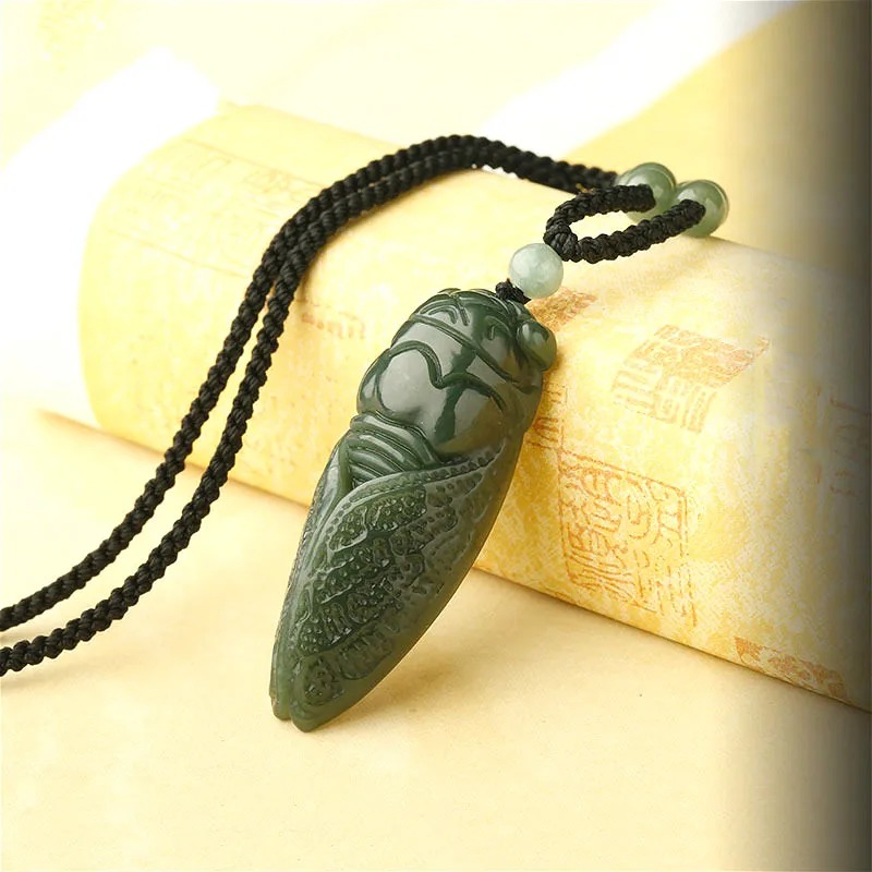 Natural Hetian Jade Cicada Pen - огляд і ціна Men'S Fashion Necklaces