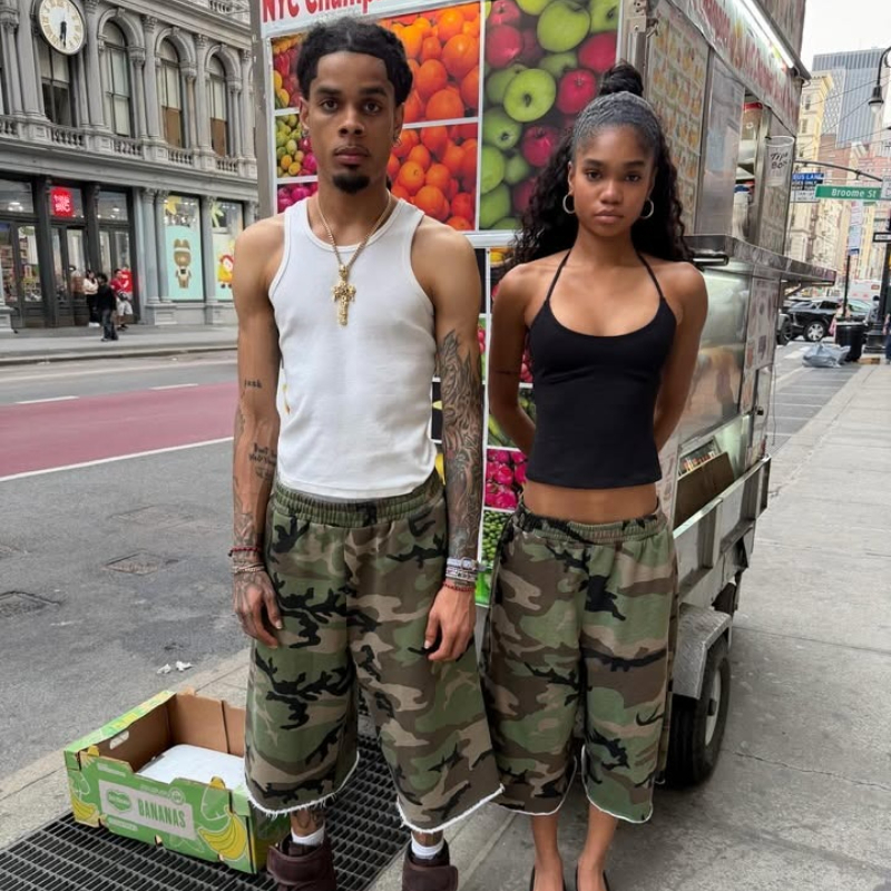 Harajuku Hip Hop Camo Shorts C - огляд і ціна Mens Fashion Camo Pants