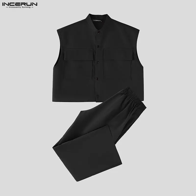 INCERUN Men Sets Solid Sleevel - огляд і ціна Mens Fashion Casual 2026