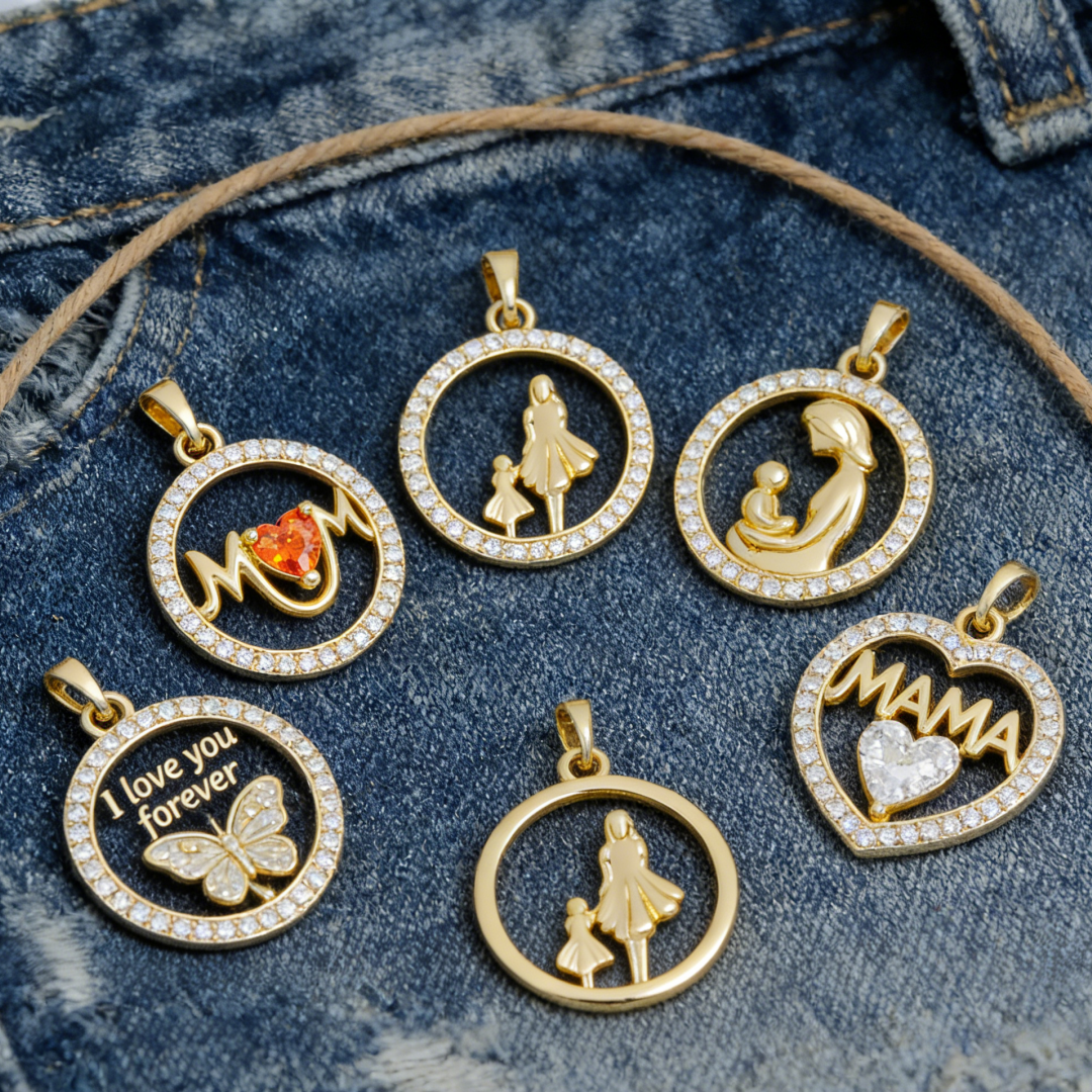 2Pcs Pendants Brass Mom Mother - огляд і ціна Men'S Fashion Necklaces