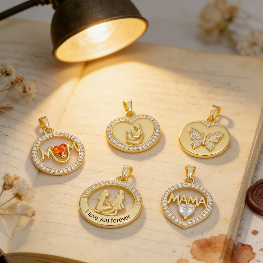 2Pcs Pendants Brass Mom Mother - огляд і ціна Men'S Fashion Necklaces