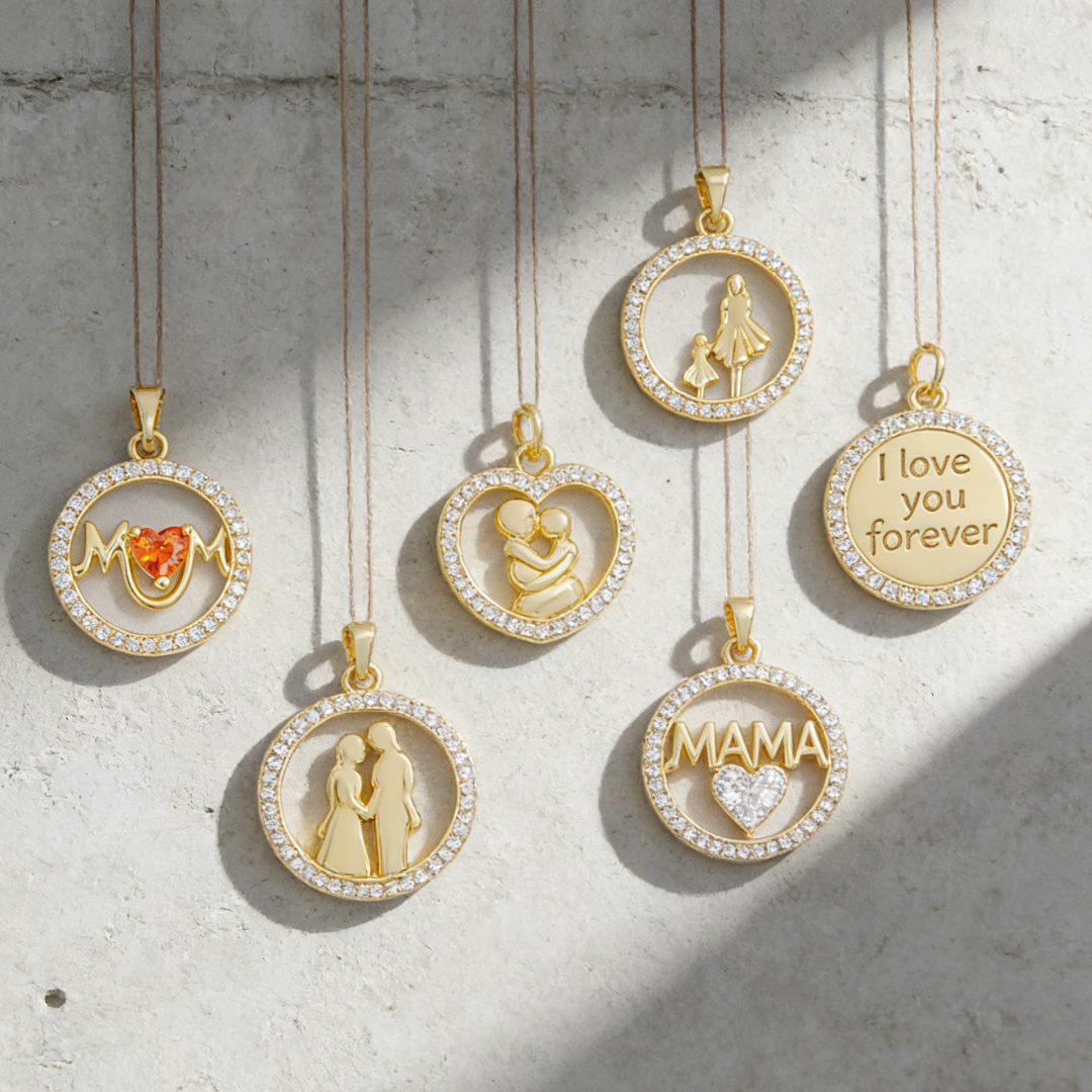 2Pcs Pendants Brass Mom Mother - огляд і ціна Men'S Fashion Necklaces