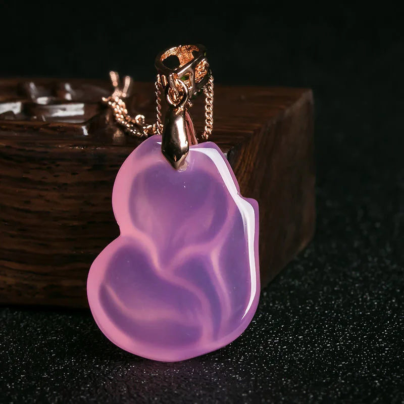 Natural Purple Agate Fox Penda - огляд і ціна Men'S Fashion Necklaces