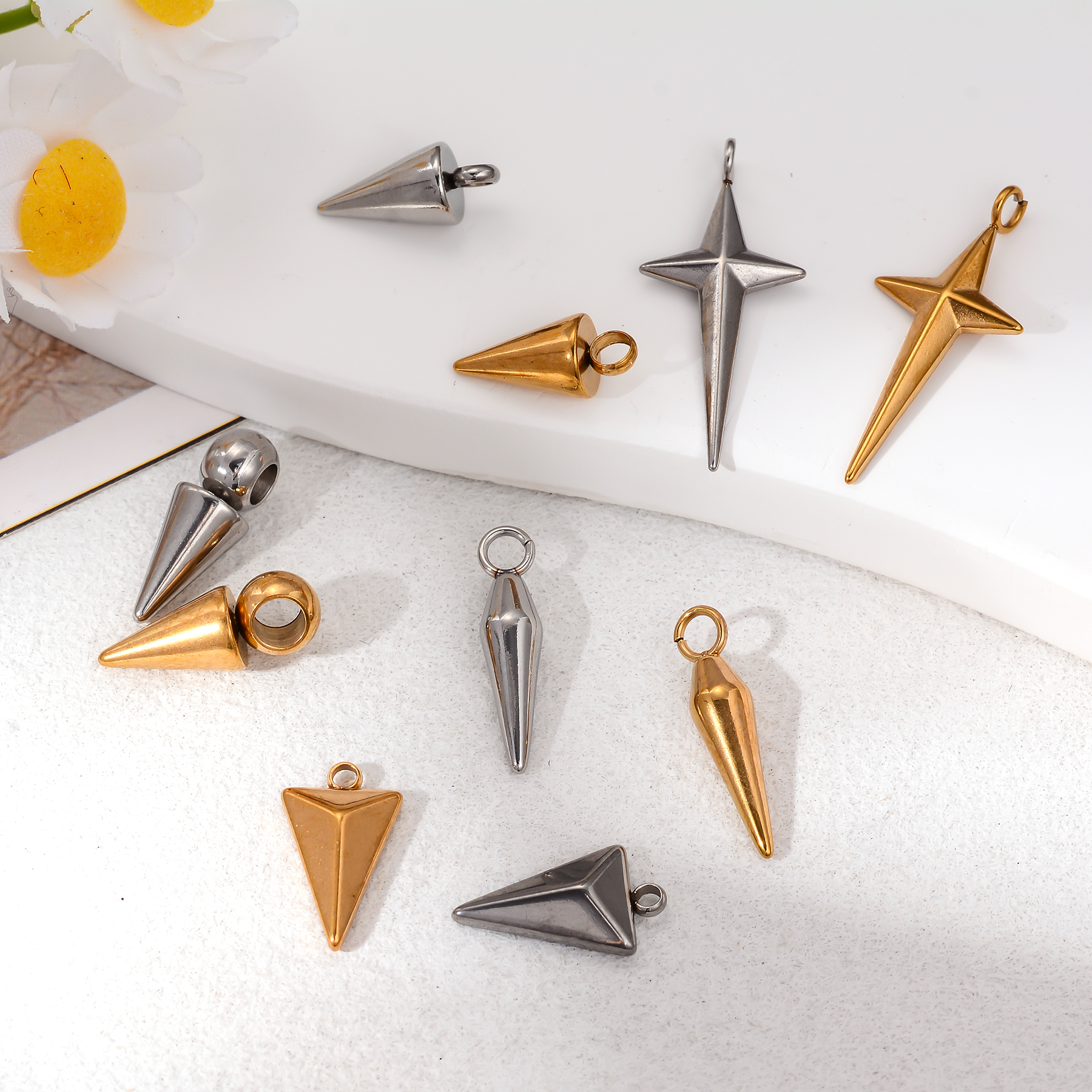 8PCS Stainless Steel Cone Char - огляд і ціна Men'S Fashion Necklaces