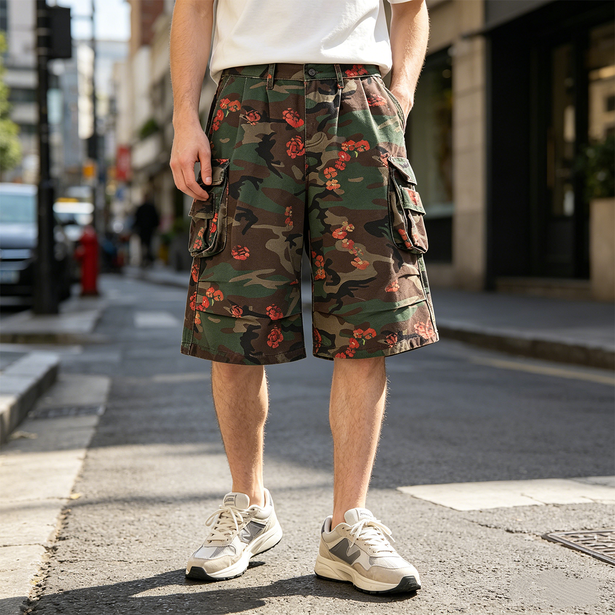 Men's Camo Floral Cargo Shorts - огляд і ціна Mens Fashion Camo Pants