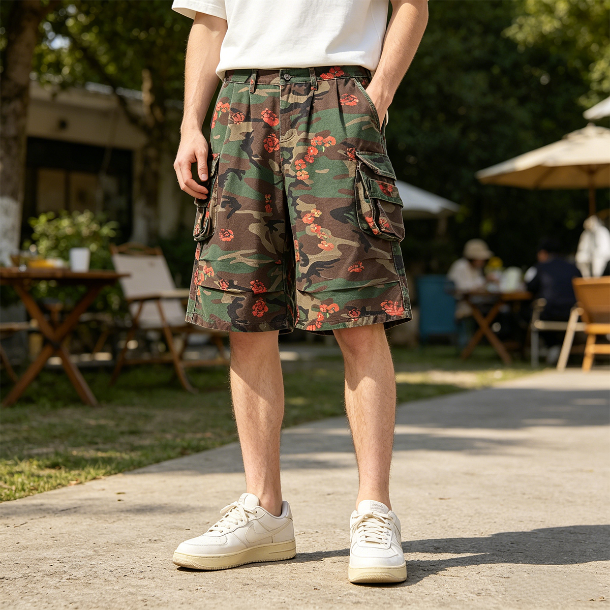Men's Camo Floral Cargo Shorts - огляд і ціна Mens Fashion Camo Pants