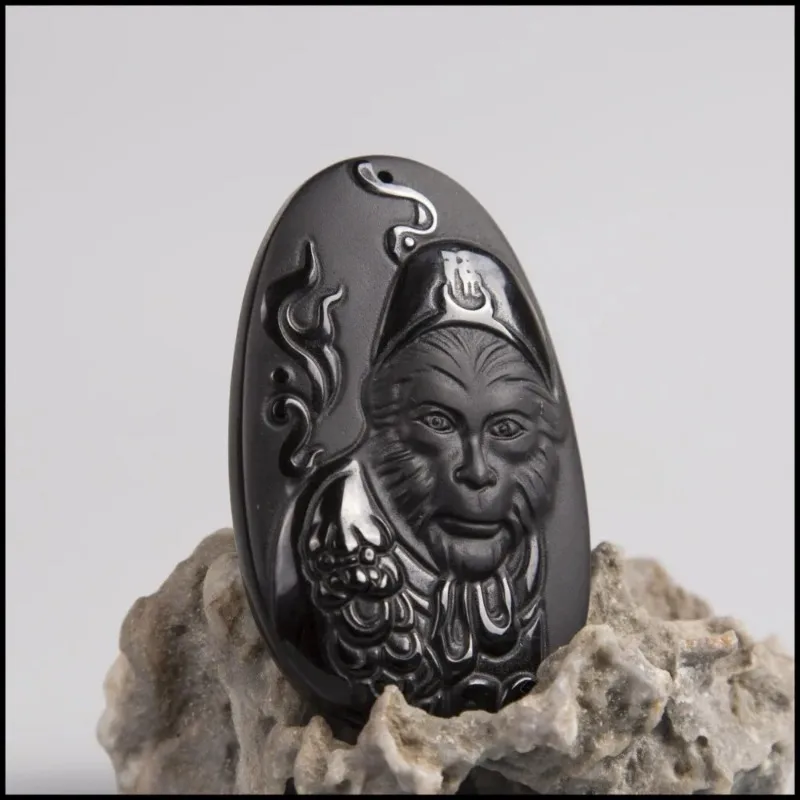 Natural Obsidian Sun WuKong Pe - огляд і ціна Men'S Fashion Necklaces