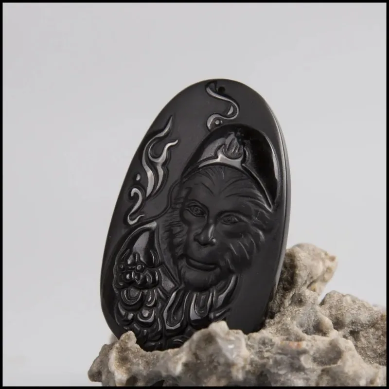 Natural Obsidian Sun WuKong Pe - огляд і ціна Men'S Fashion Necklaces