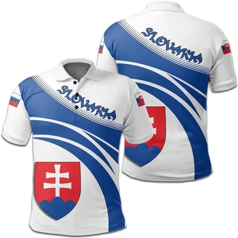 Slovakia Flag 3D Print Polo Sh - огляд і ціна Men'S Fashion Golf Clothing