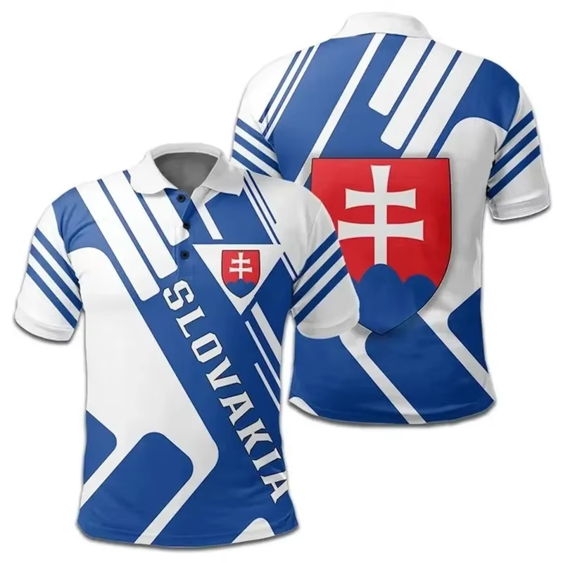 Slovakia Flag 3D Print Polo Sh - огляд і ціна Men'S Fashion Golf Clothing
