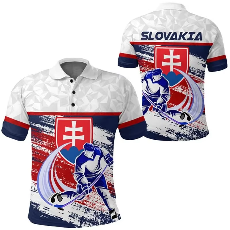 Slovakia Flag 3D Print Polo Sh - огляд і ціна Men'S Fashion Golf Clothing