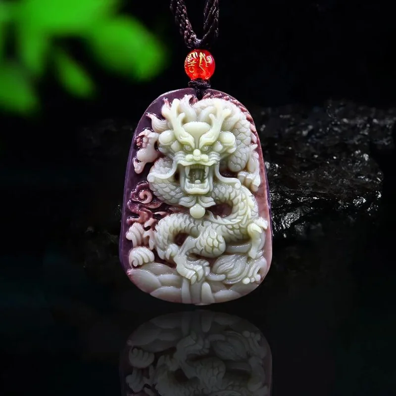 Purple Robe Jade Dragon Pendan - огляд і ціна Men'S Fashion Necklaces