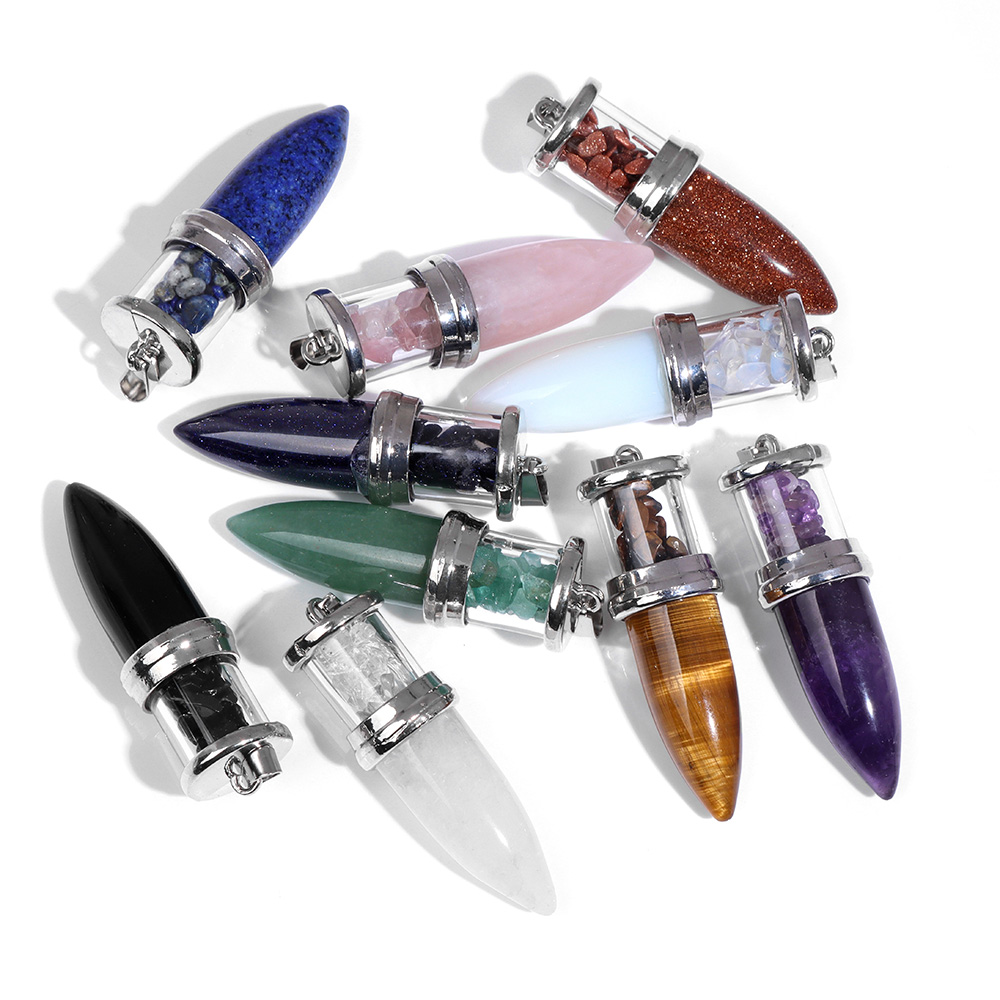 1pc Bullet shape Stone Pendant - огляд і ціна Men'S Fashion Necklaces