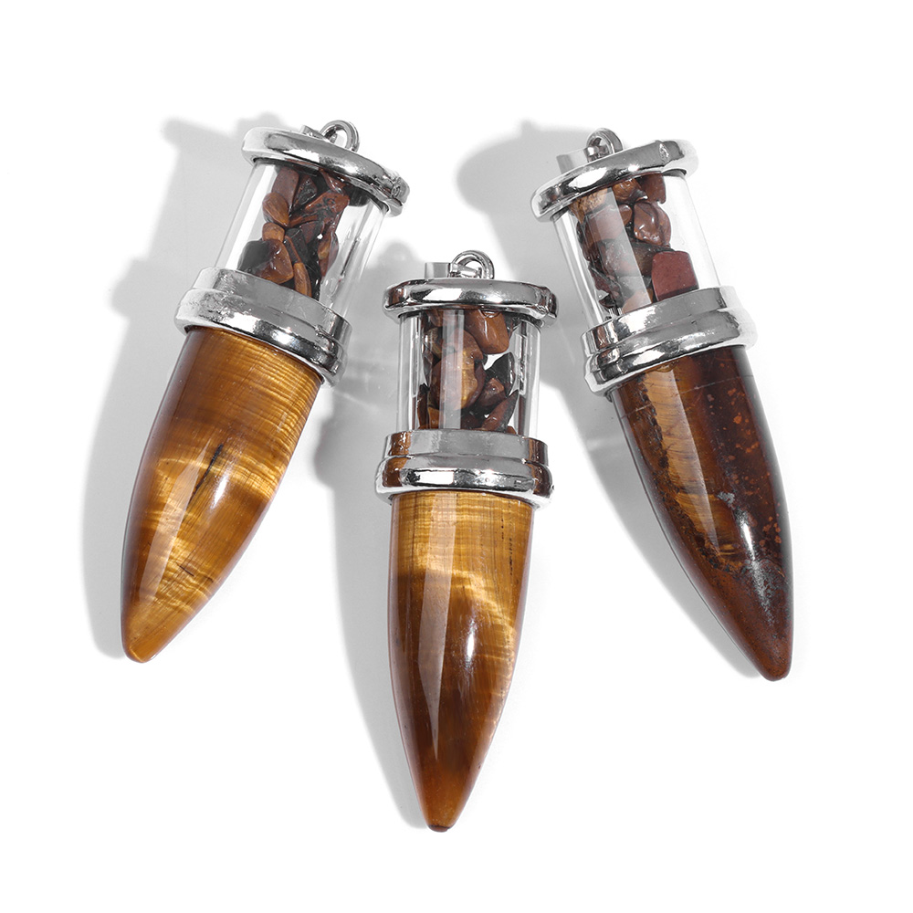 1pc Bullet shape Stone Pendant - огляд і ціна Men'S Fashion Necklaces
