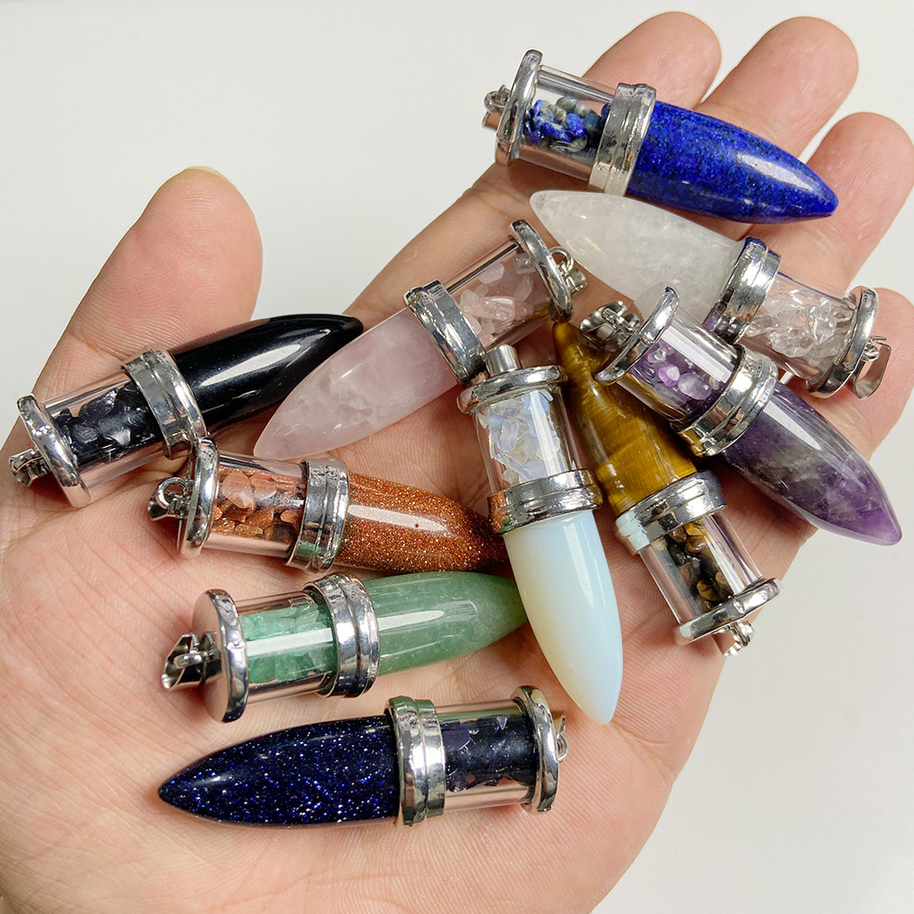 1pc Bullet shape Stone Pendant - огляд і ціна Men'S Fashion Necklaces