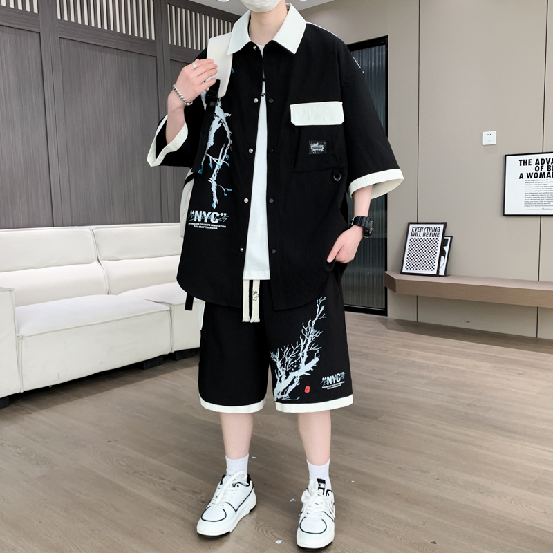 Shirt+shorts 2026 Summer New s - огляд і ціна Mens Fashion Casual 2026