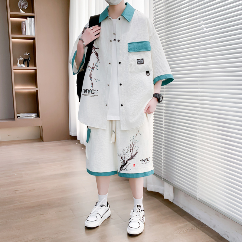 Shirt+shorts 2026 Summer New s - огляд і ціна Mens Fashion Casual 2026