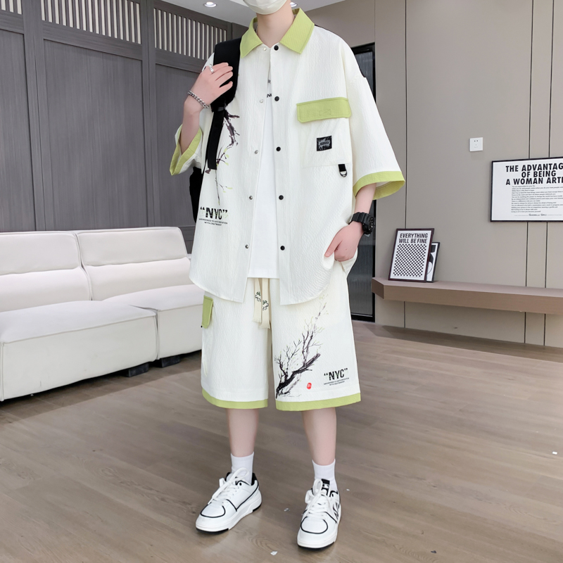 Shirt+shorts 2026 Summer New s - огляд і ціна Mens Fashion Casual 2026