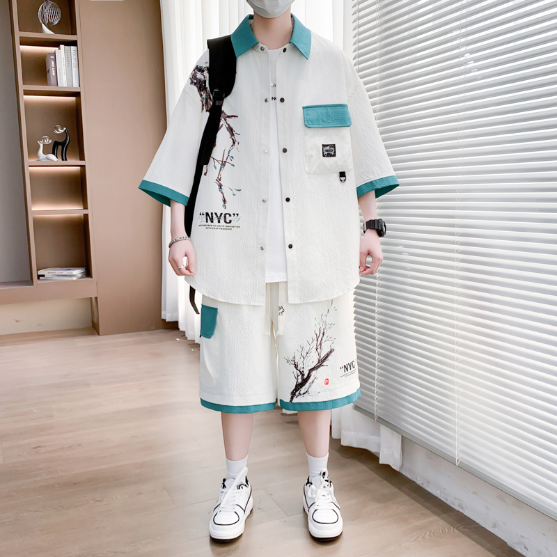 Shirt+shorts 2026 Summer New s - огляд і ціна Mens Fashion Casual 2026